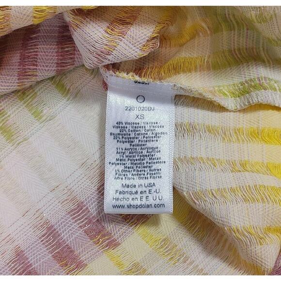 Anthropologie Dolan Crop Top XS Pastel Ombre Metallic Thread Boxy Boho Chic - Picture 9 of 10